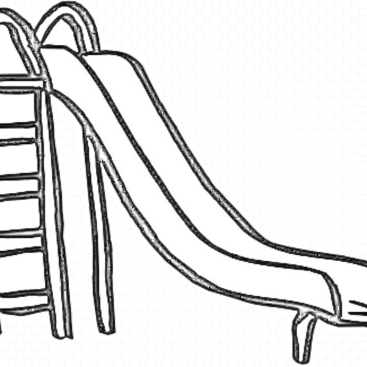 Раскраска Горка с лестницей