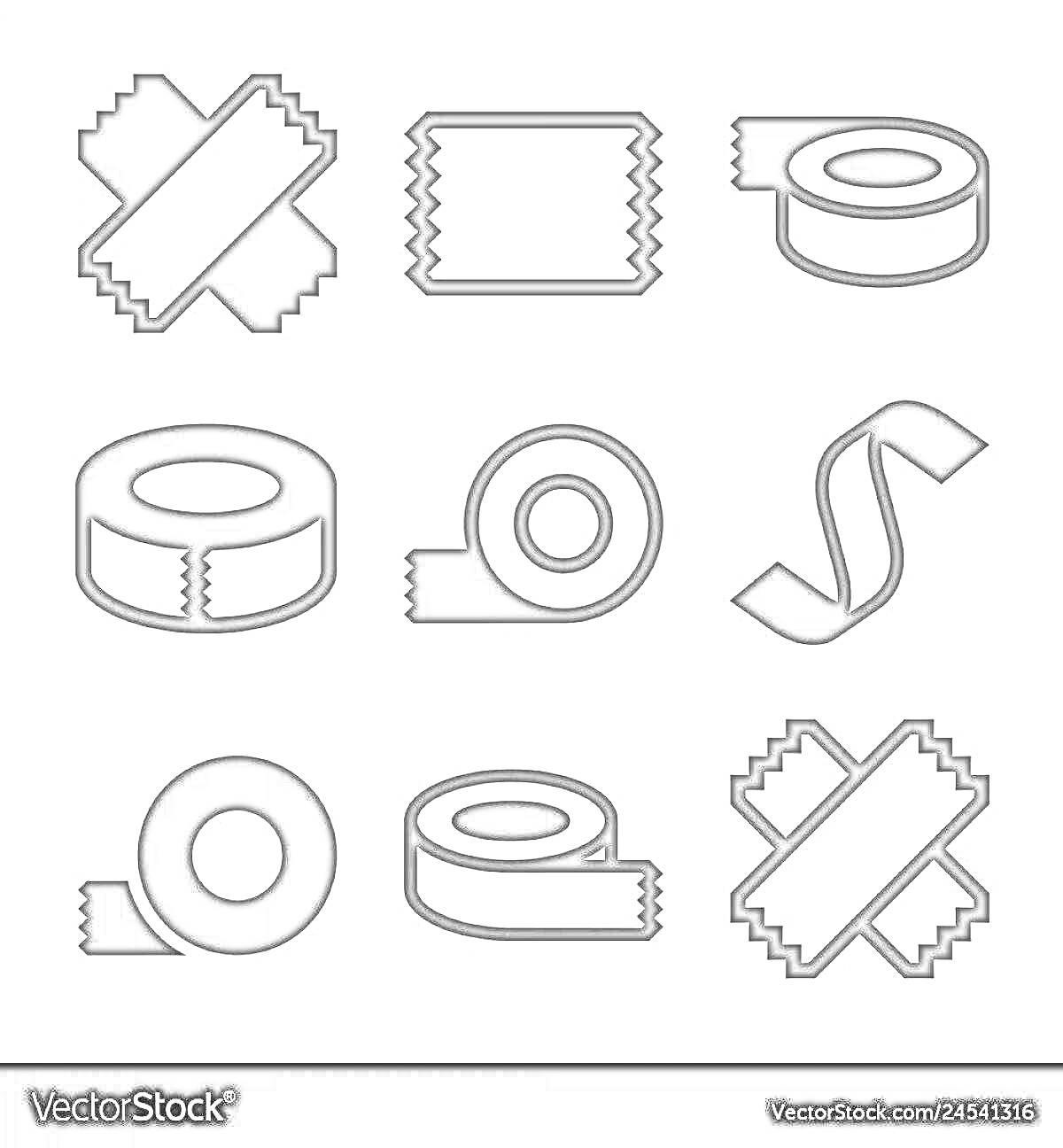 На раскраске изображено: Скотч, Клейкая лента