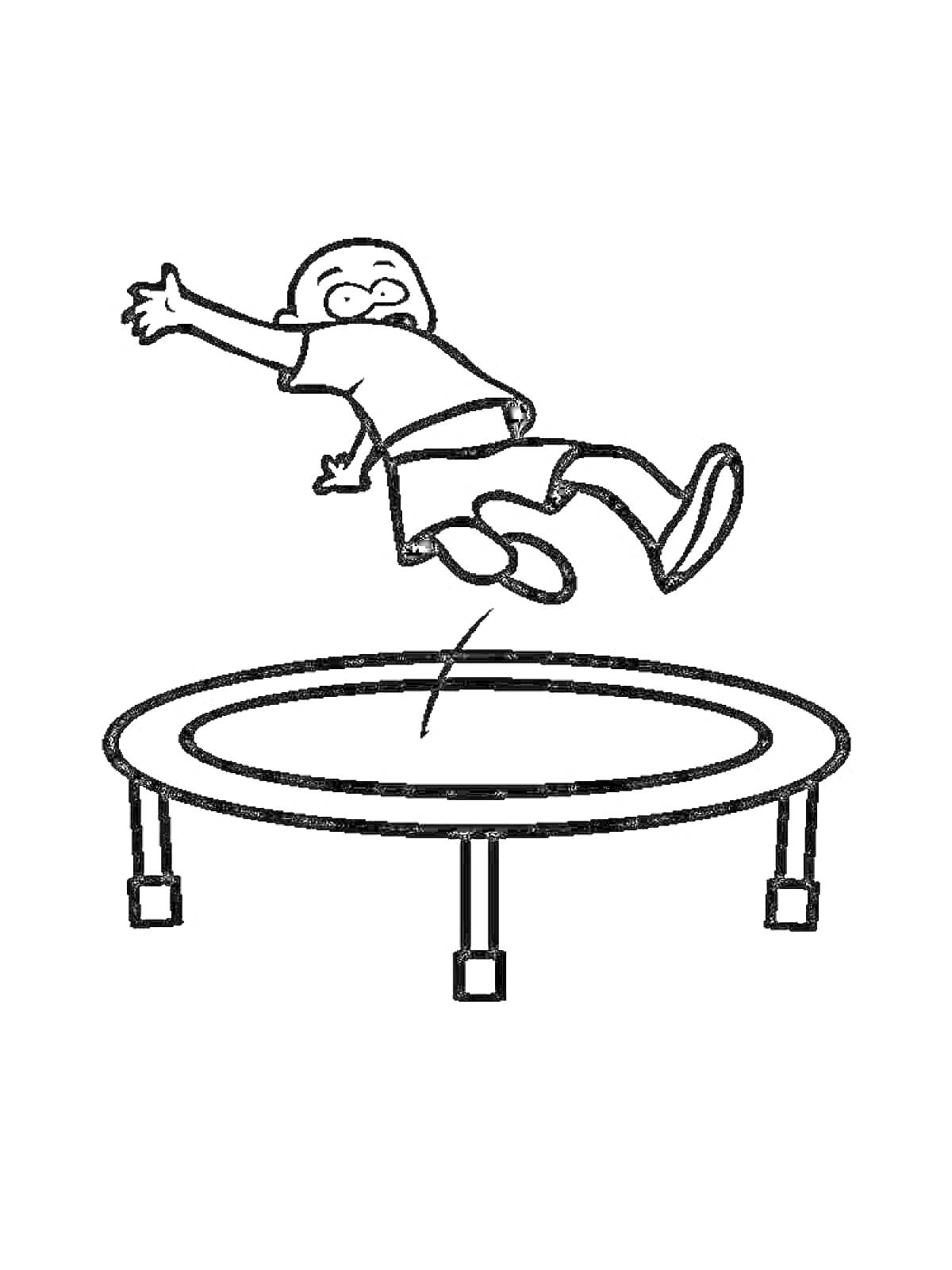 На раскраске изображено: Ребёнок, Прыжки, Веселье, Активность, Спорт, Игра, Развлечения