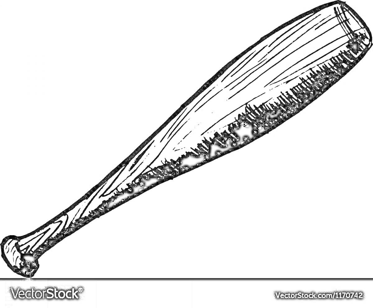 На раскраске изображено: Бейсбольная бита, Спорт