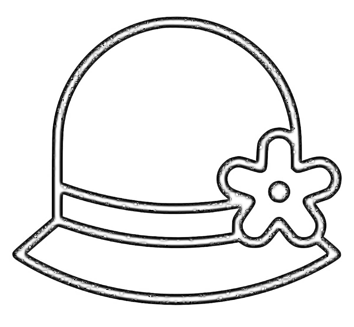 Раскраска Шляпа с лентой и цветком