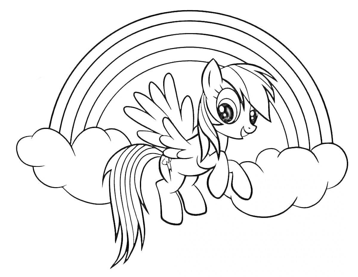 На раскраске изображено: Пегас, Облака, Лошадь, Крылья