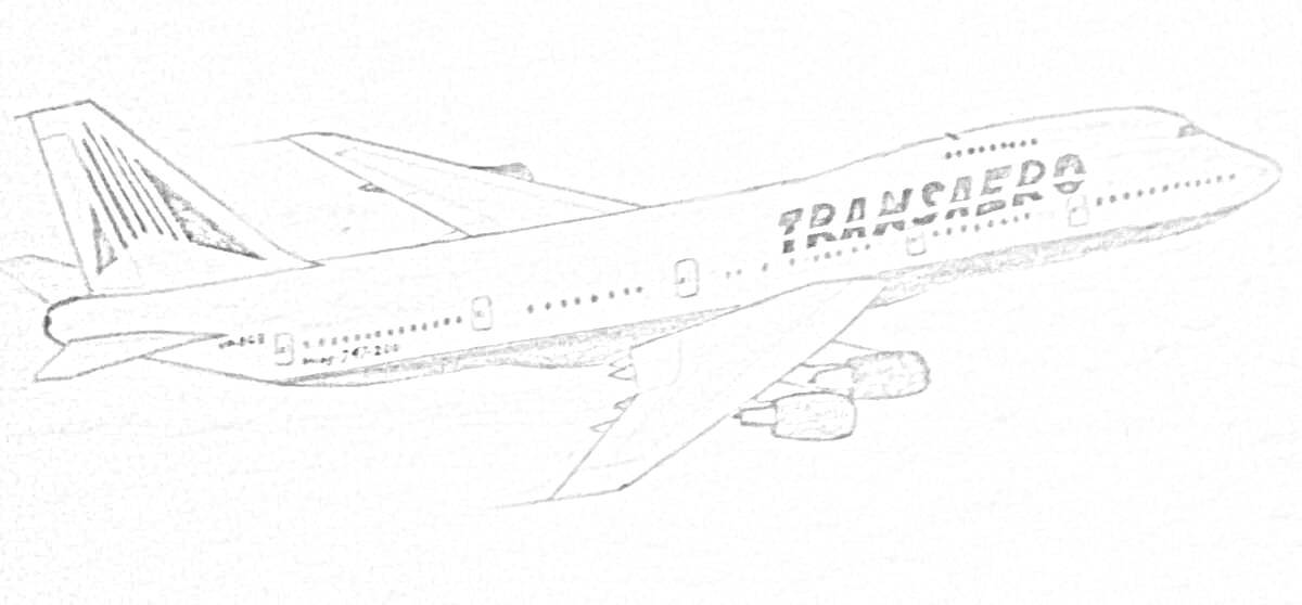 Раскраска Боинг 747 авиакомпании 