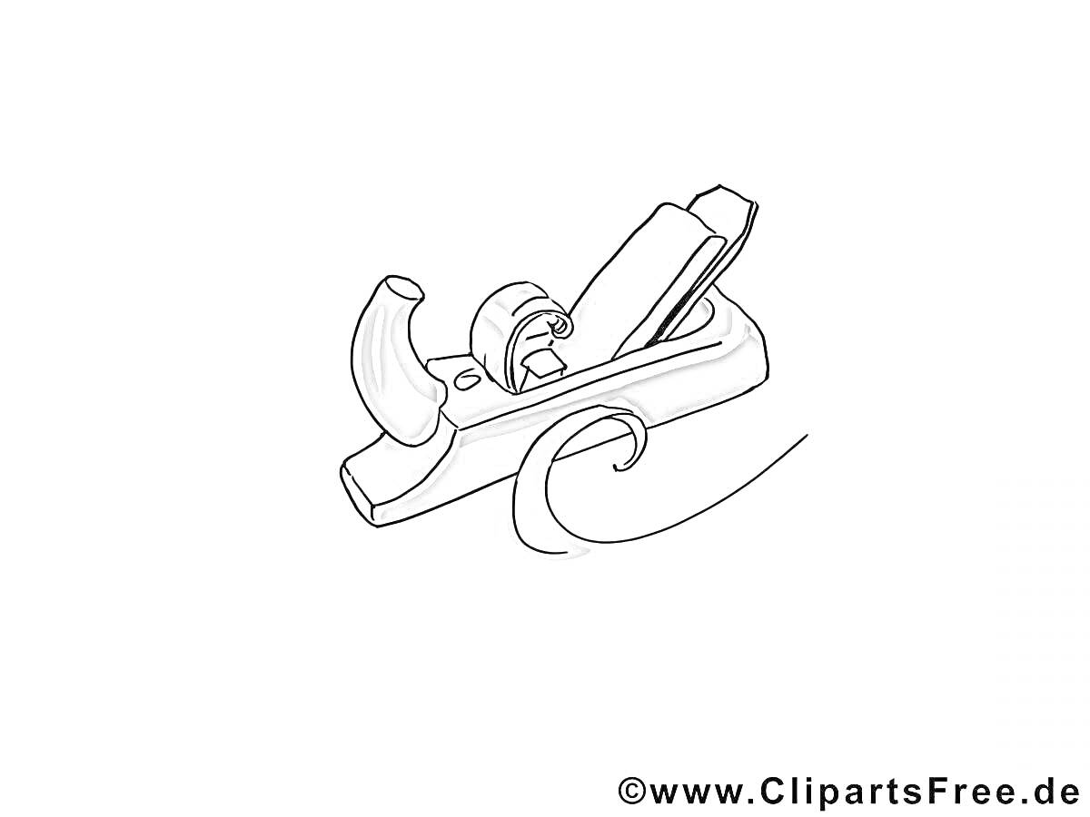 На раскраске изображено: Рубанок, Деревообработка, Инструмент, Стружка, Ручной инструмент, Плотник, Резьба по дереву
