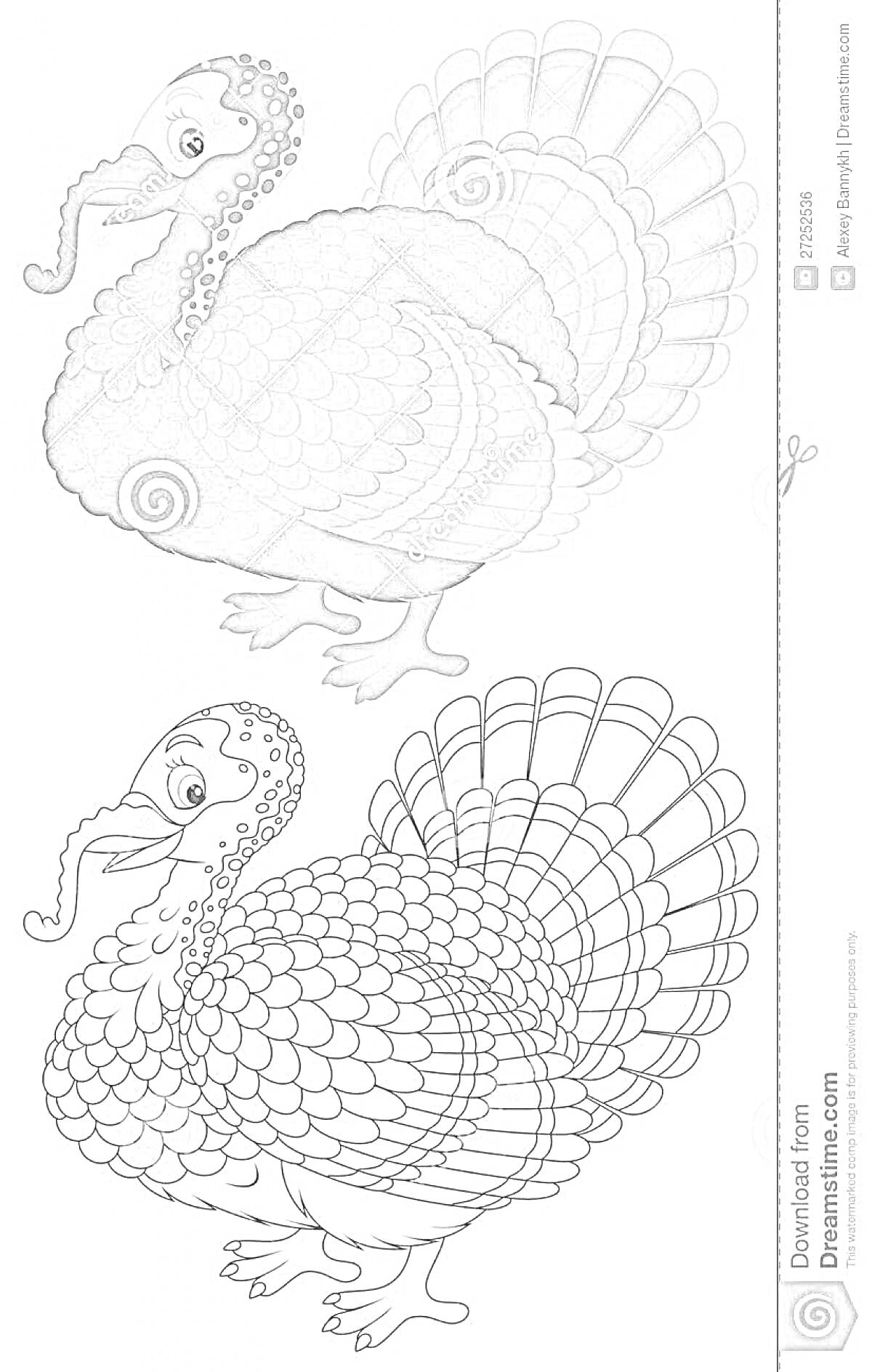 На раскраске изображено: Индюк, Птица, Творчество, Игра, Обучение