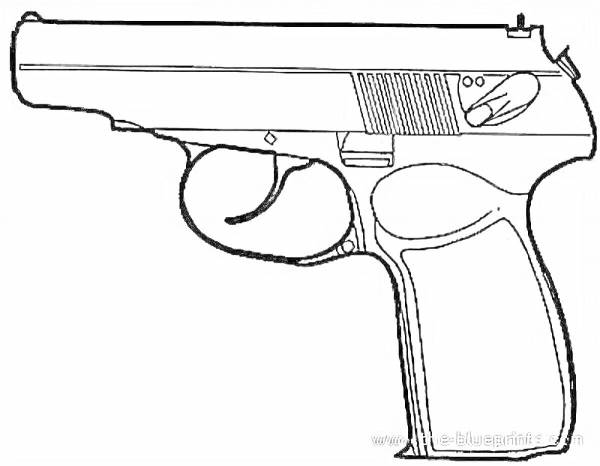 Раскраски пистолет Макарова: 11 раскрасок - скачать или распечатать ...
