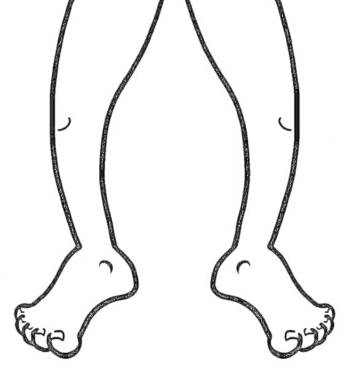 На раскраске изображено: Ноги, Ступни, Детское творчество
