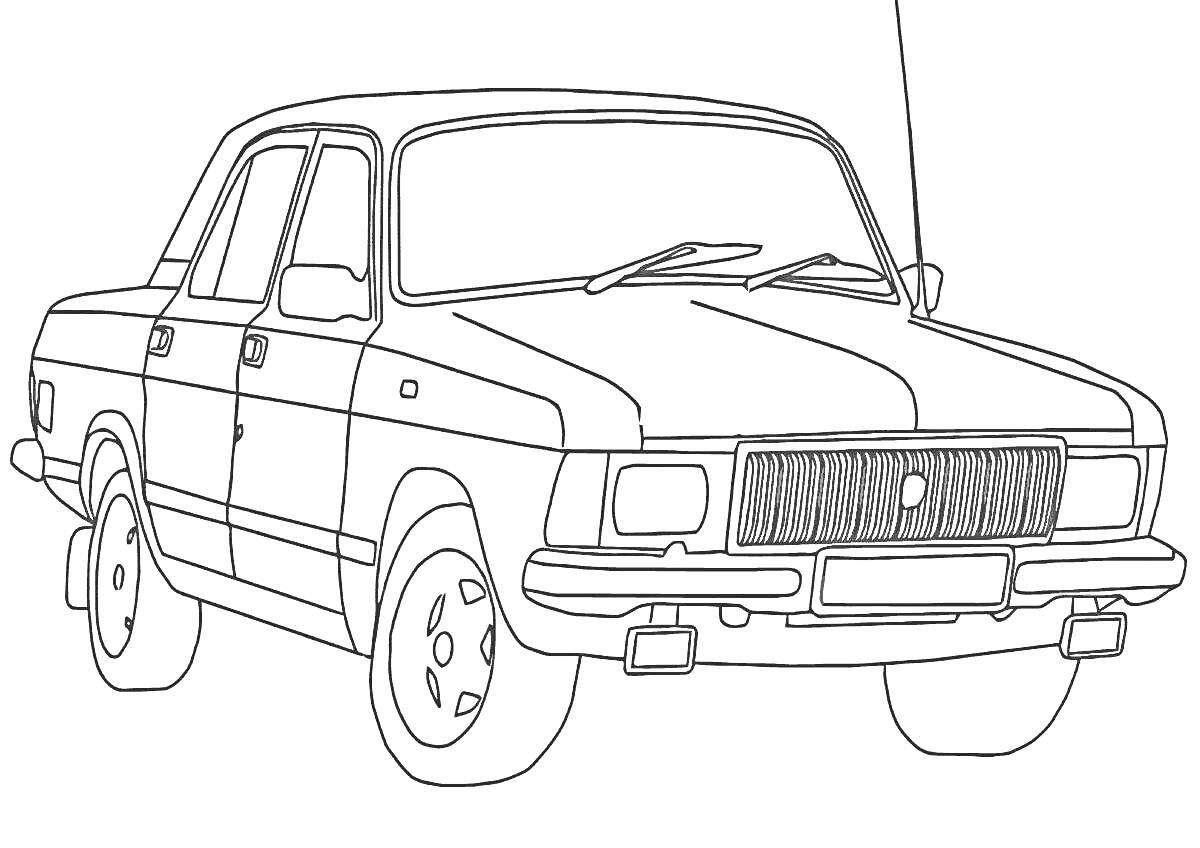 Раскраска Советская легковая автомобиль 