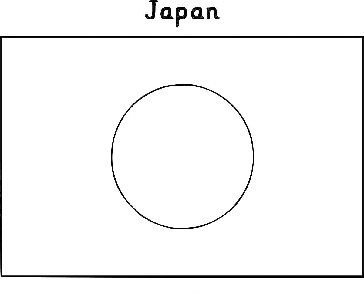 На раскраске изображено: Флаг, Япония, Геометрия, Для детей, Образовательный, Патриотизм