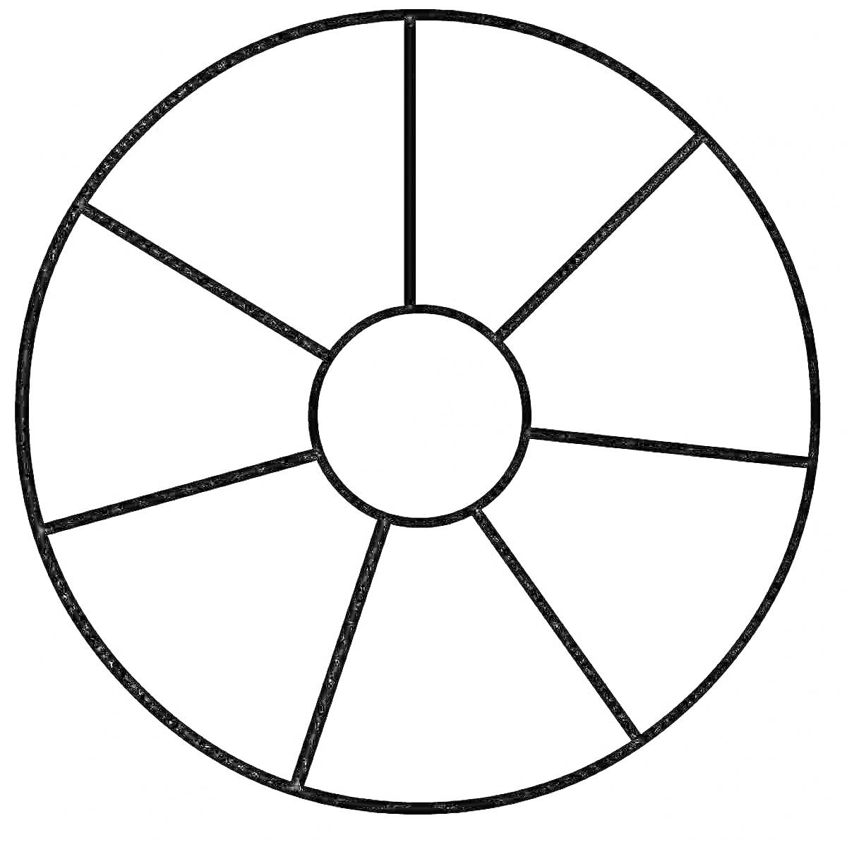 Раскраска Сегментированный круг для вставки фото