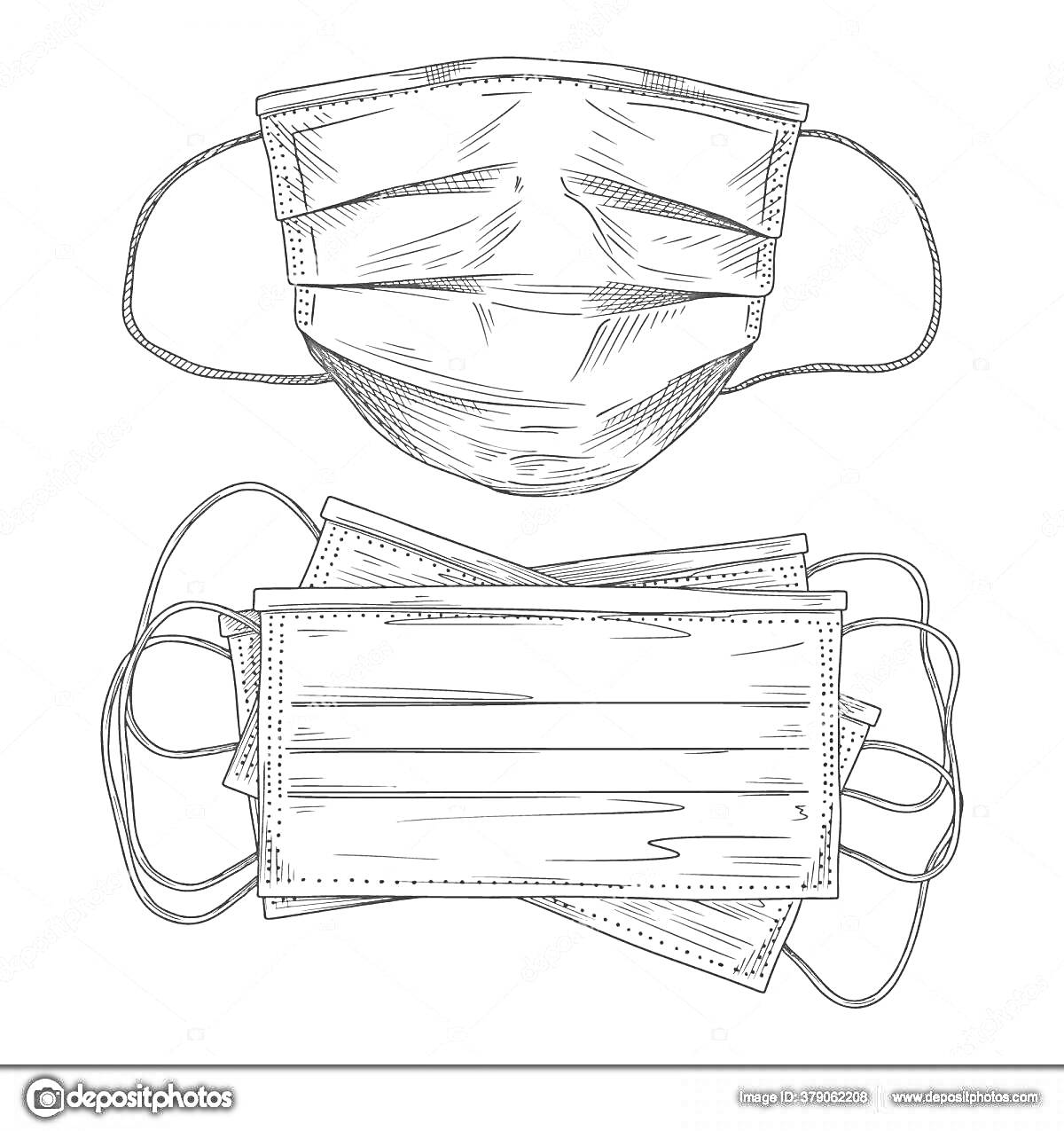 На раскраске изображено: Маска, Лицо, Упаковка, Медицинская маска, Защитная маска