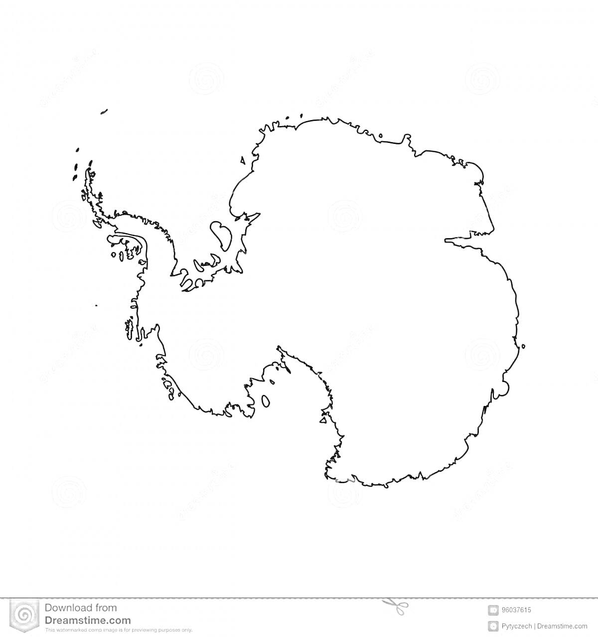 На раскраске изображено: Материк, Антарктида, География, Карта