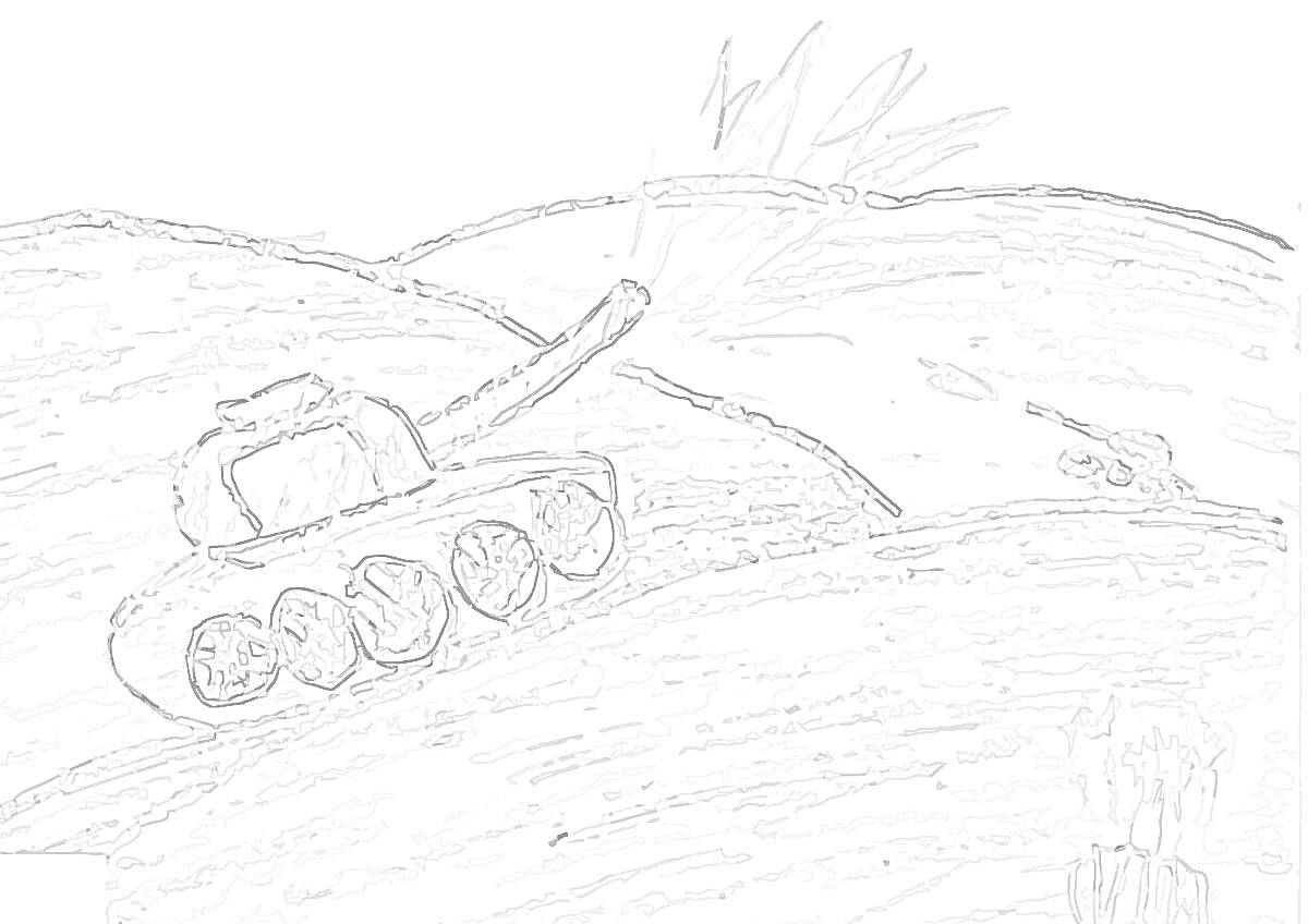 На раскраске изображено: Сталинградская битва, Сражение, Военная техника, Вторая мировая война, Поле боя