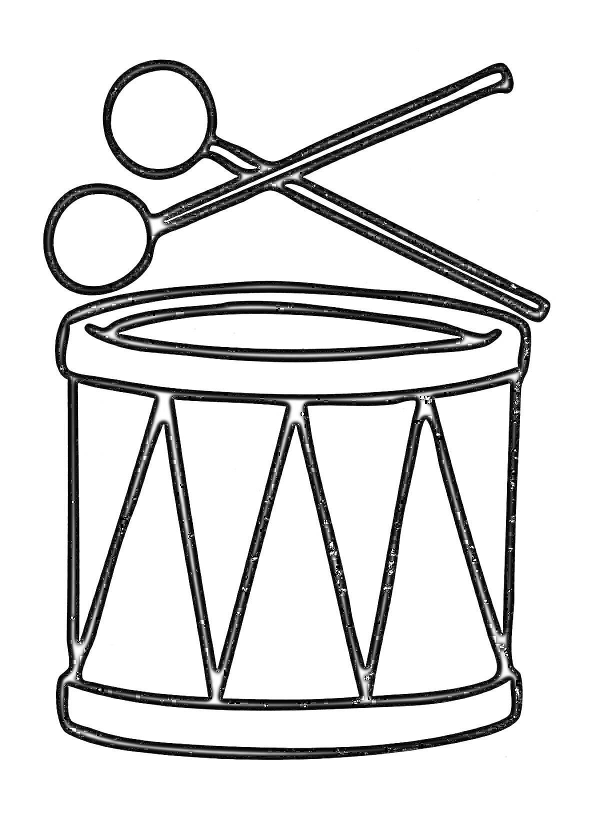 Барабан с барабанными палочками
