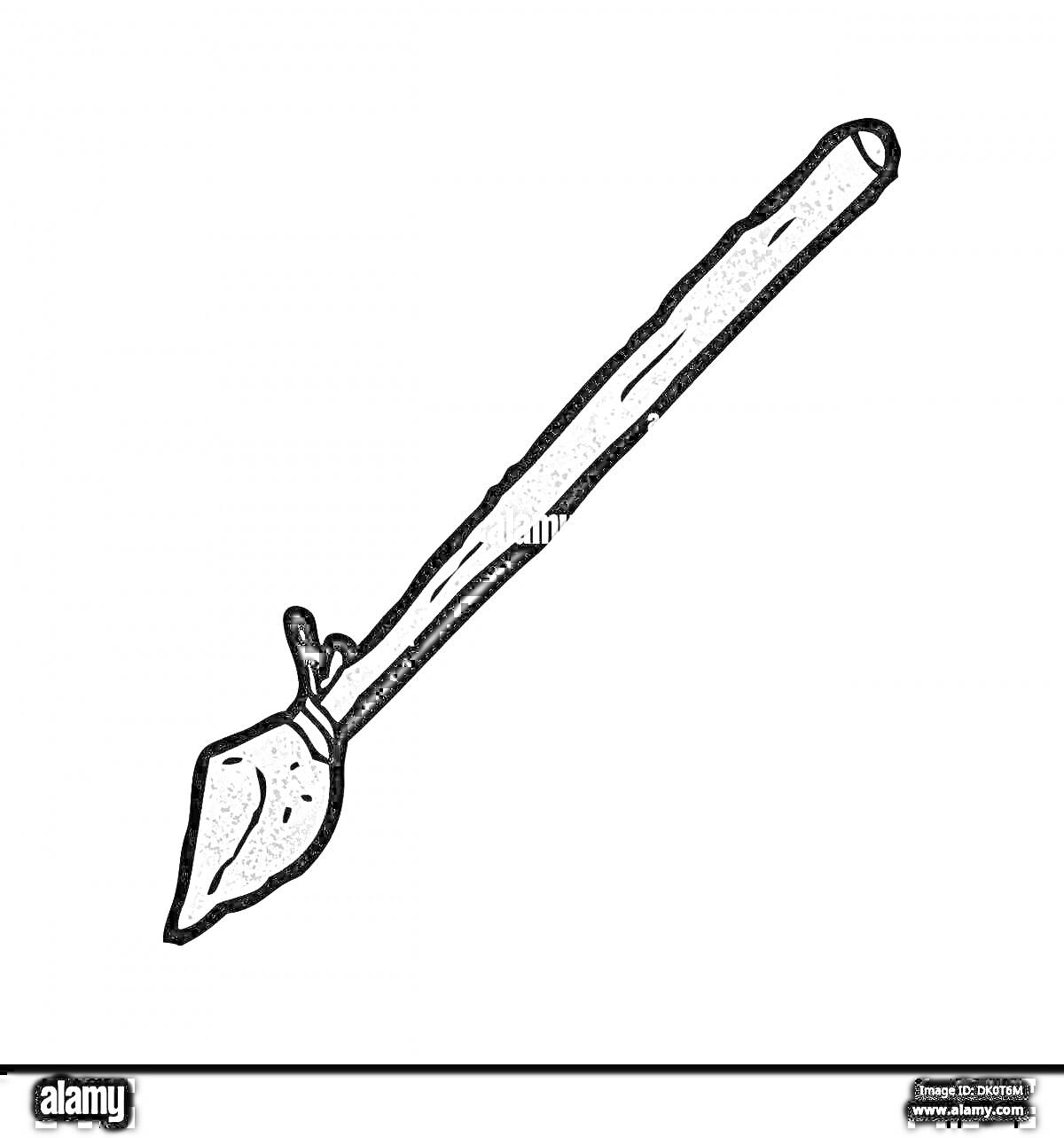 Раскраска Ручной копьевидный предмет с привязанным наконечником