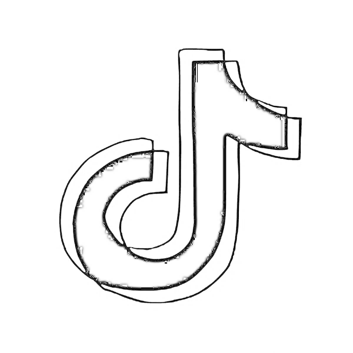 Раскраска Логотип TikTok в стиле раскраски