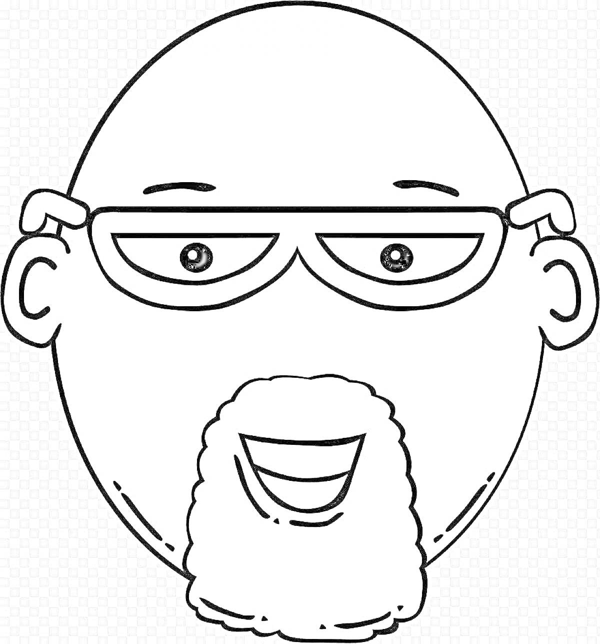 Раскраска лицо мужчины с очками и бородой