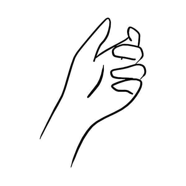 Раскраска рука в защемляющем положении пальцев