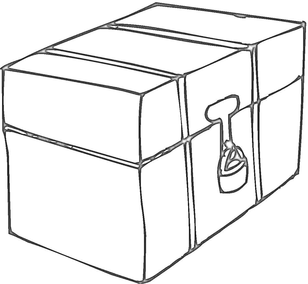 Раскраска Сандық с замком на передней части