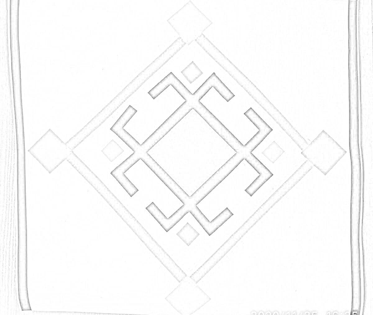 На раскраске изображено: Чувашский орнамент, Крест, Традиционный орнамент, Национальный узор