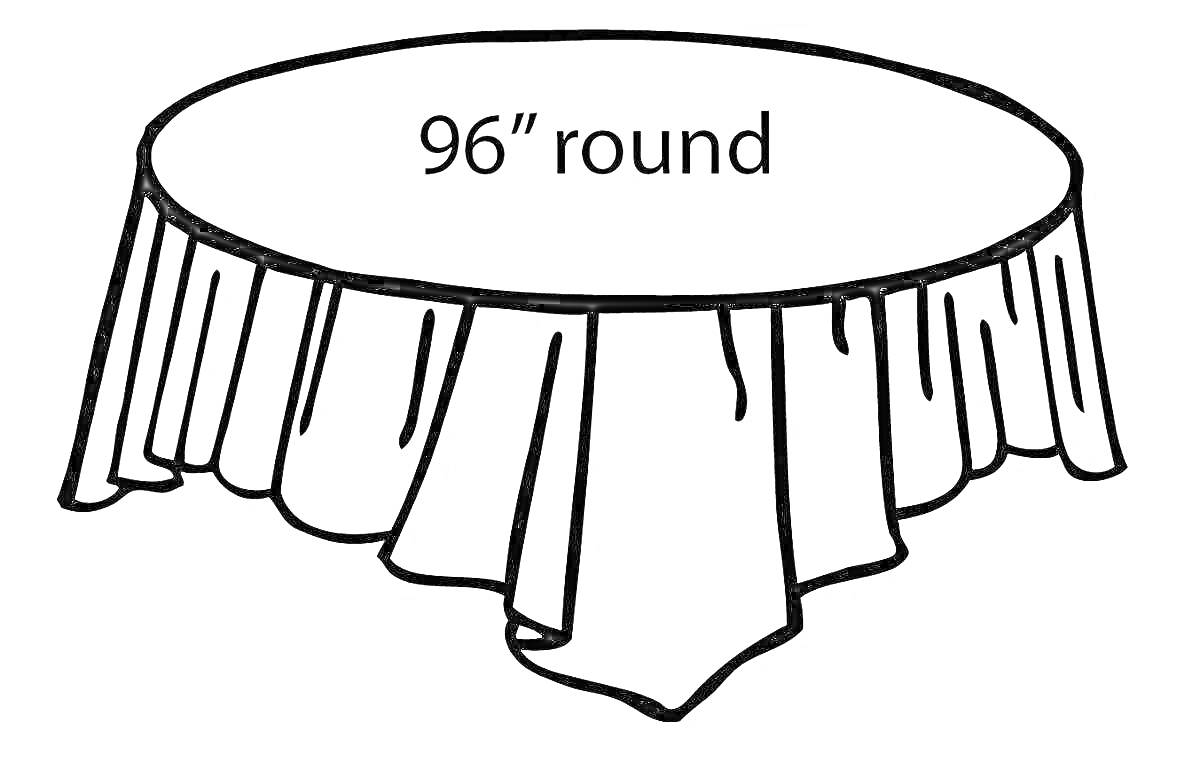 Раскраска круглая скатерть 96 дюймов