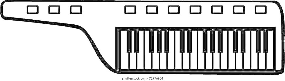 На раскраске изображено: Синтезатор, Клавиши, Кнопки, Музыка, Музыкальные инструменты