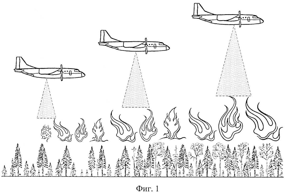 Раскраска Самолеты тушат лесной пожар водой