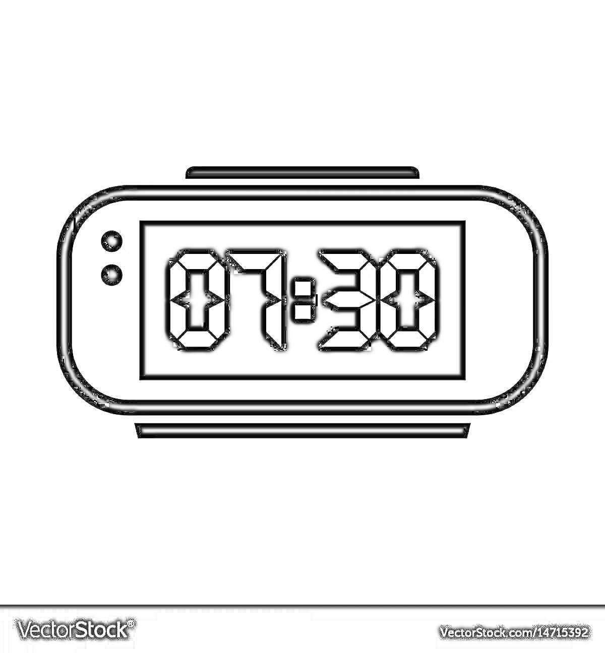 Раскраска Электронные часы с дисплеем 07:30
