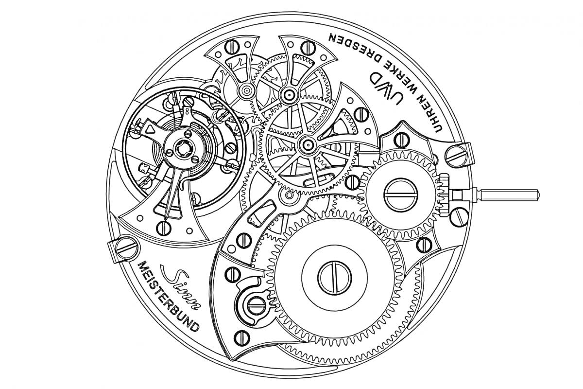 На раскраске изображено: Часы, Наручные часы, Шестерни, Точность, Металл, Сборка
