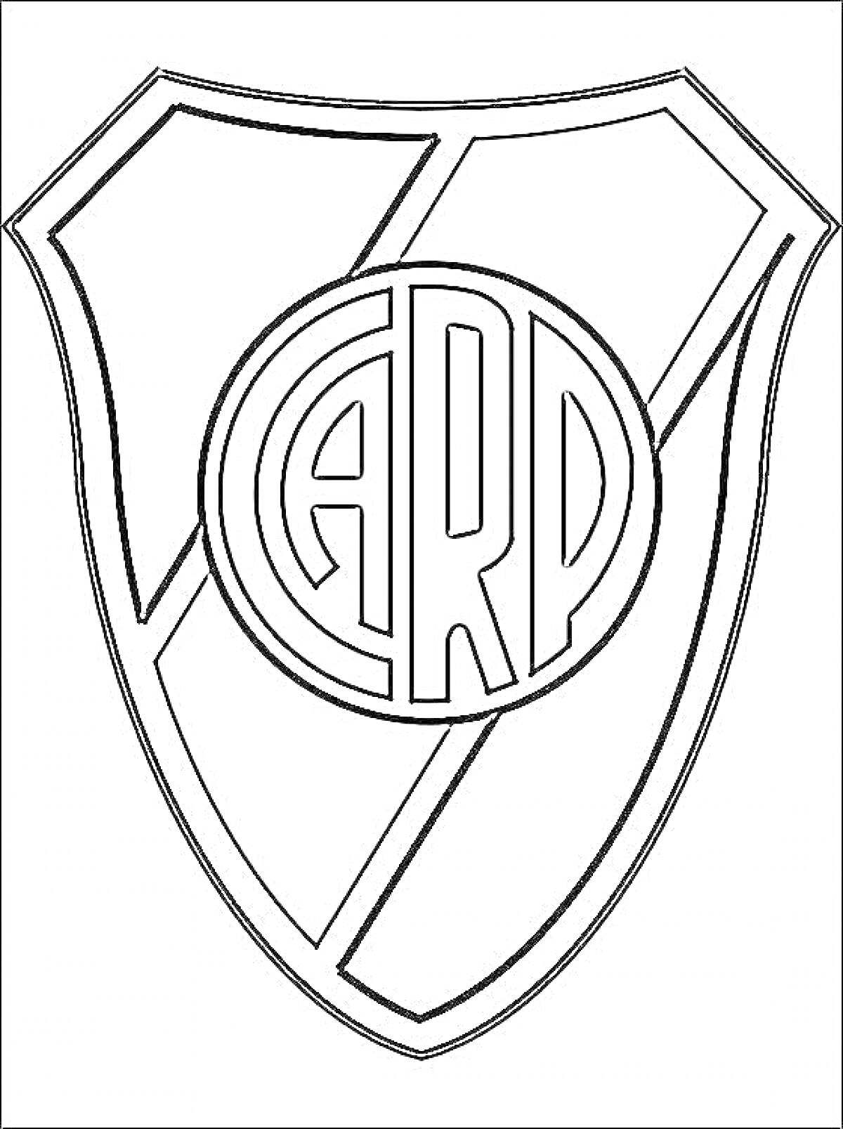 Раскраска Герб футбольного клуба с буквами 
