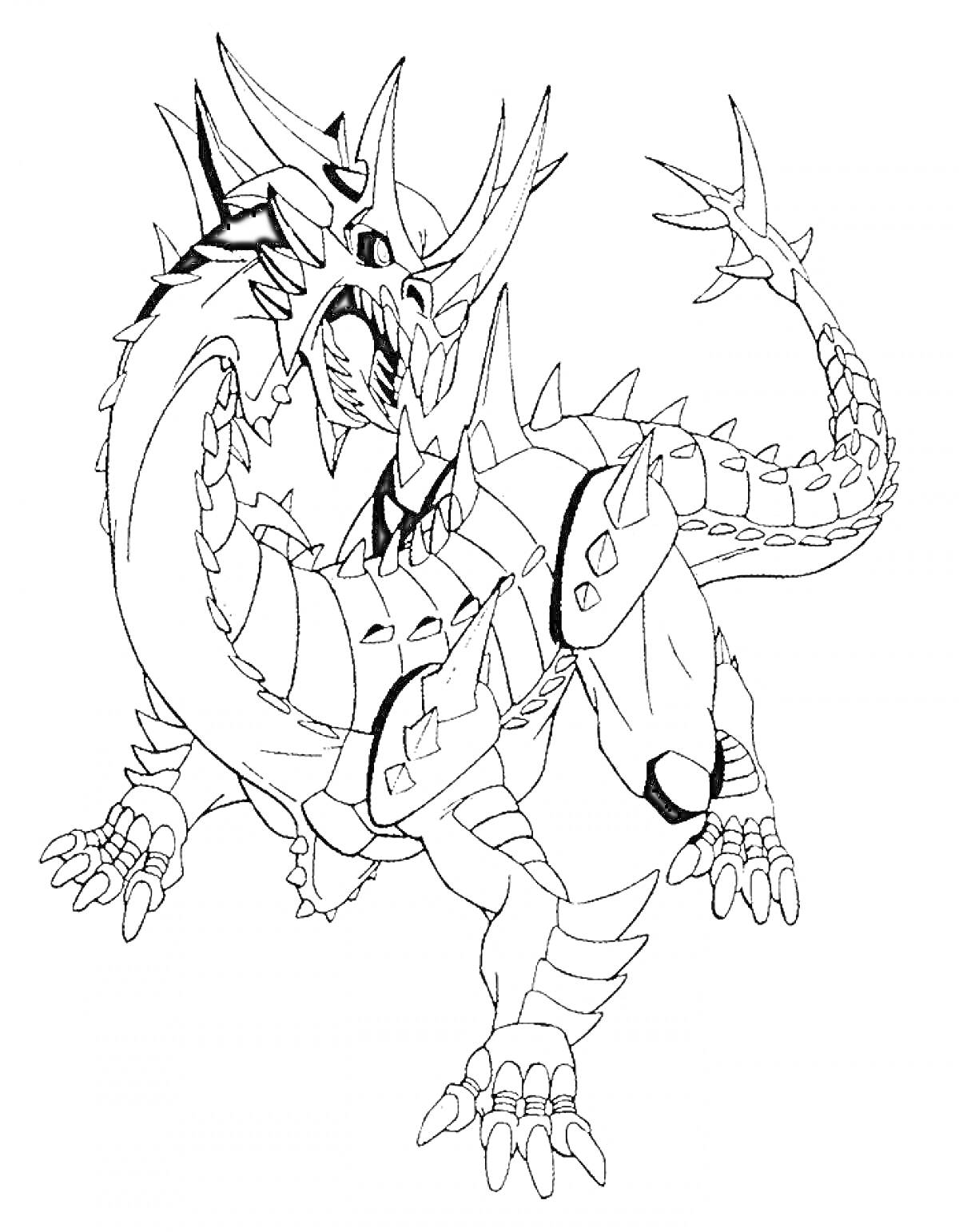 Дракон Бакуган с шипами и бронированным телом