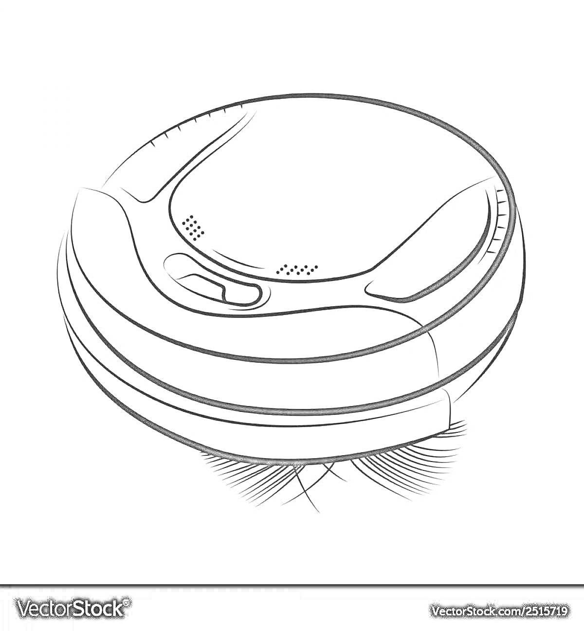 Раскраска Робот пылесос с кнопками и щетками