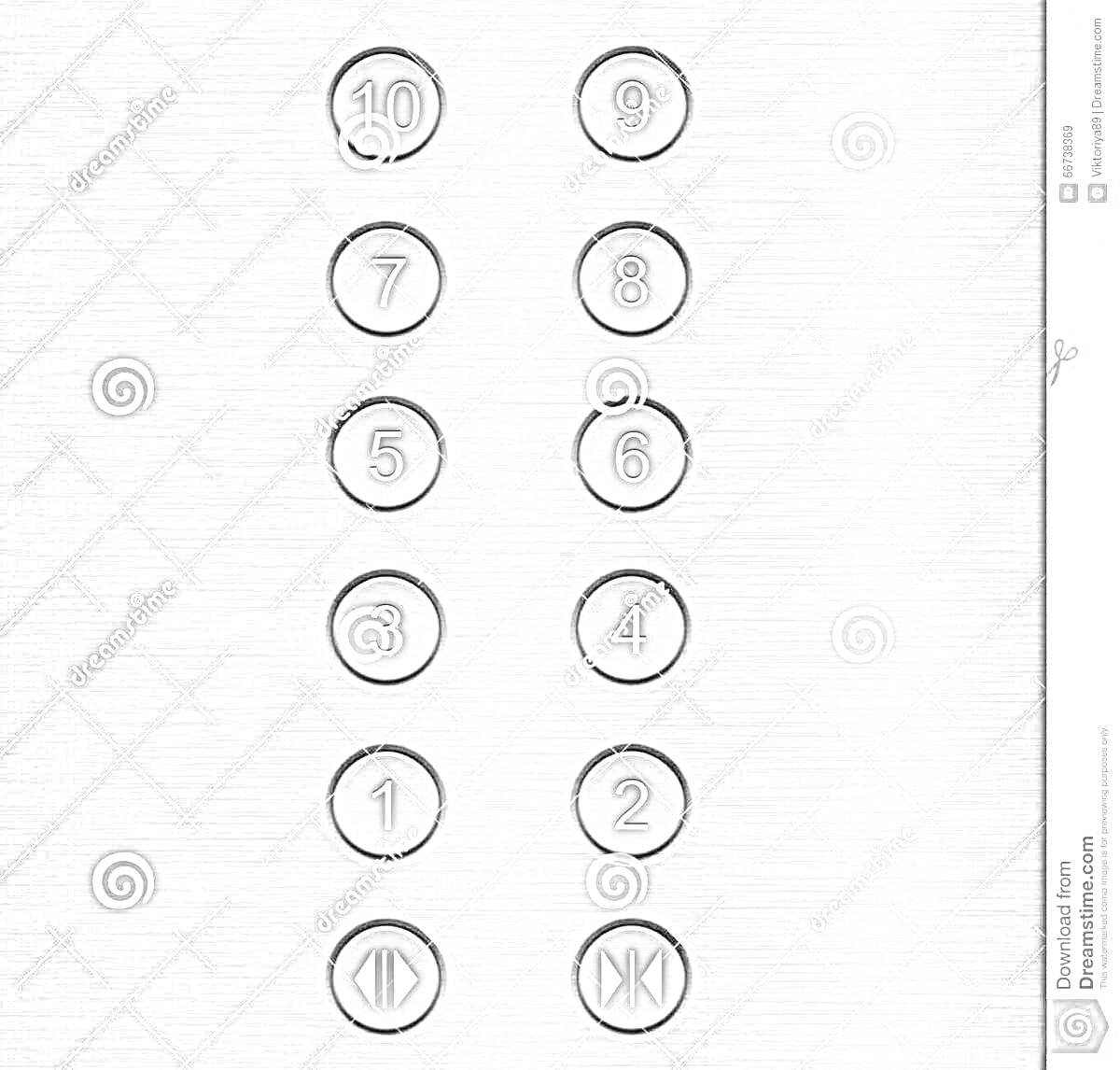 На раскраске изображено: Лифт, Кнопки, Панель, Металл, Интерфейс, Управление