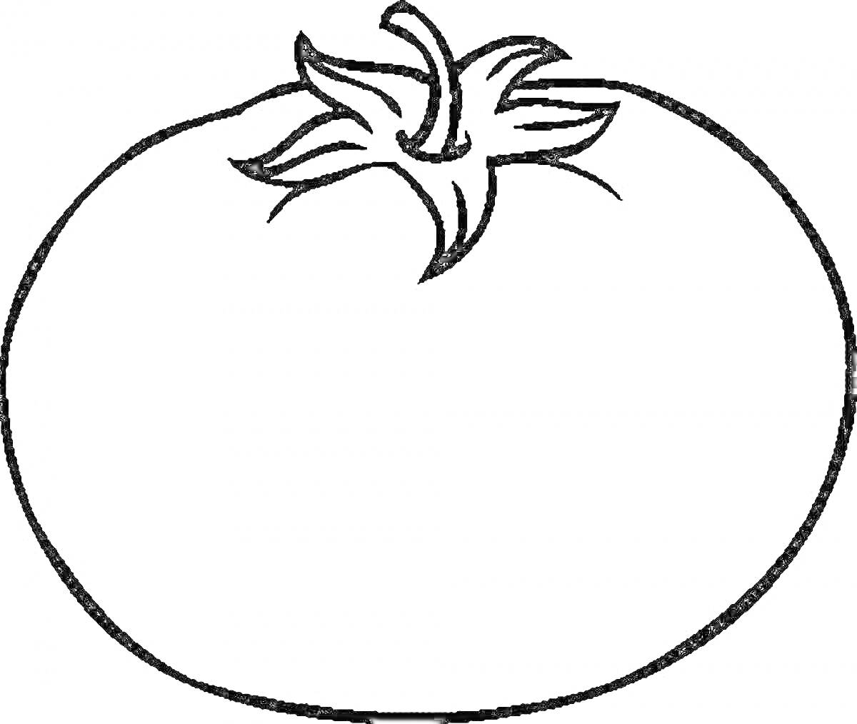 Раскраска Рисунок-помидор с хвостиком