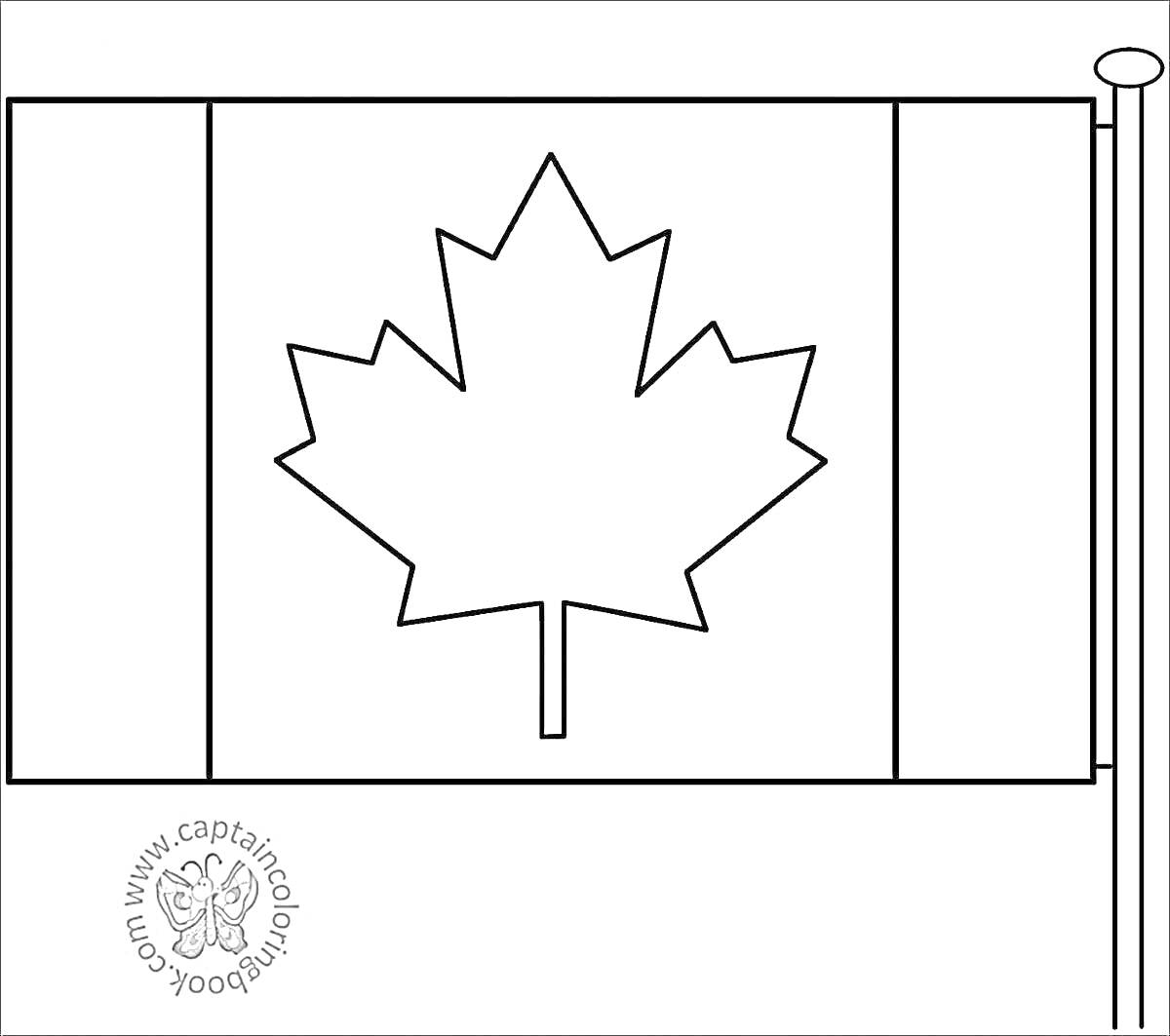 На раскраске изображено: Флаг, Канада