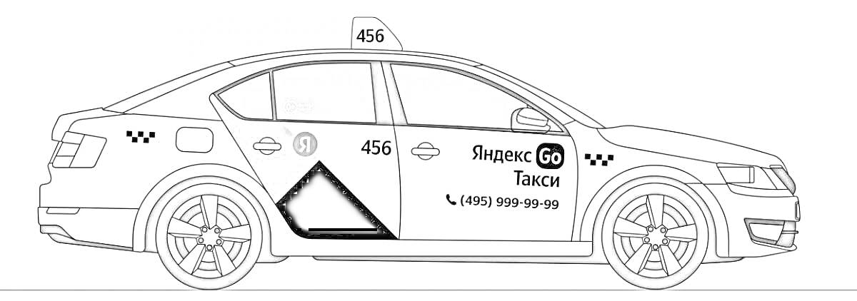 Автомобиль такси с надписями 