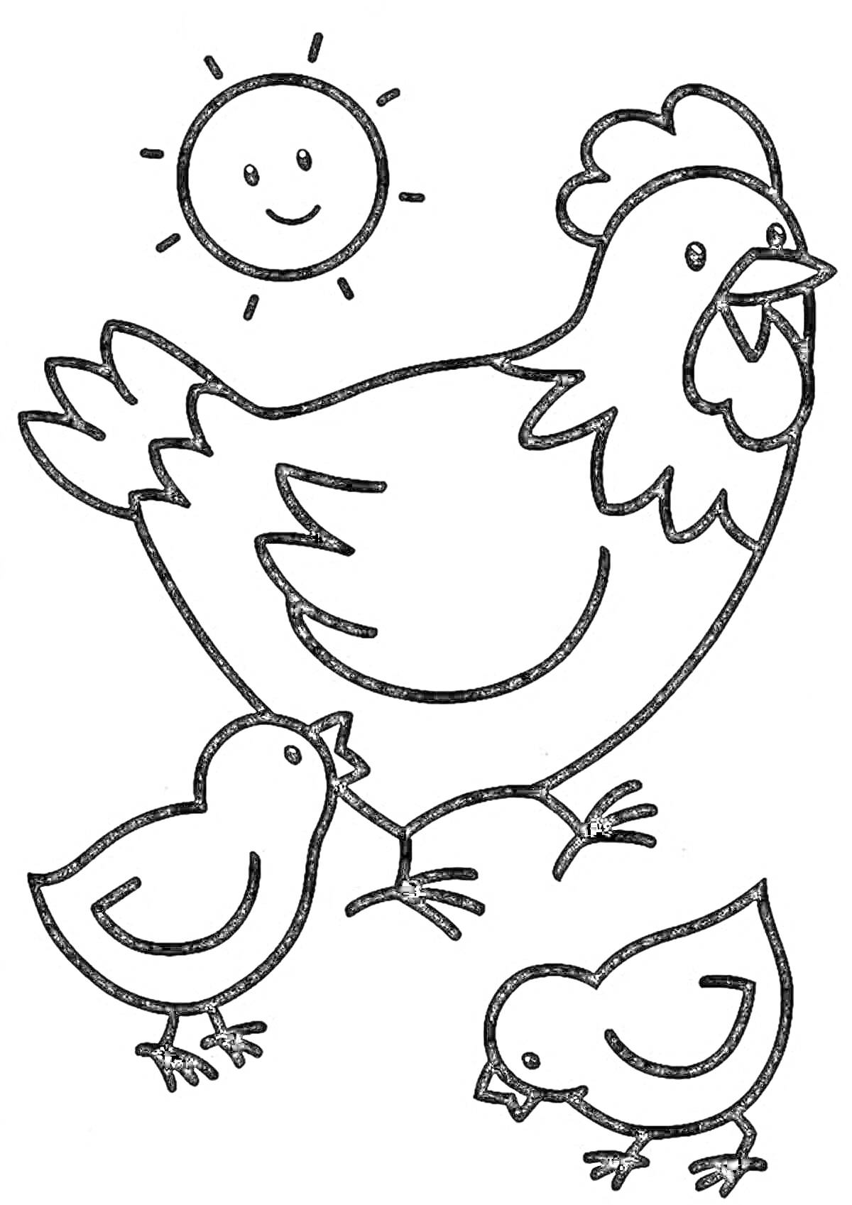 На раскраске изображено: Цыплята, Природа, Животные