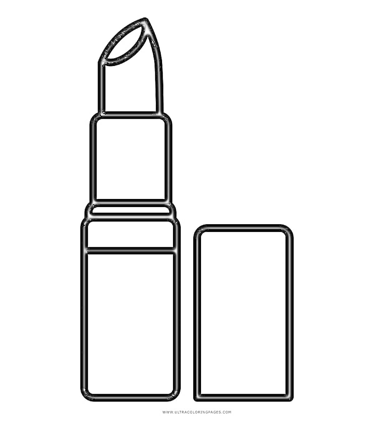 Раскраска Помада с колпачком рядом