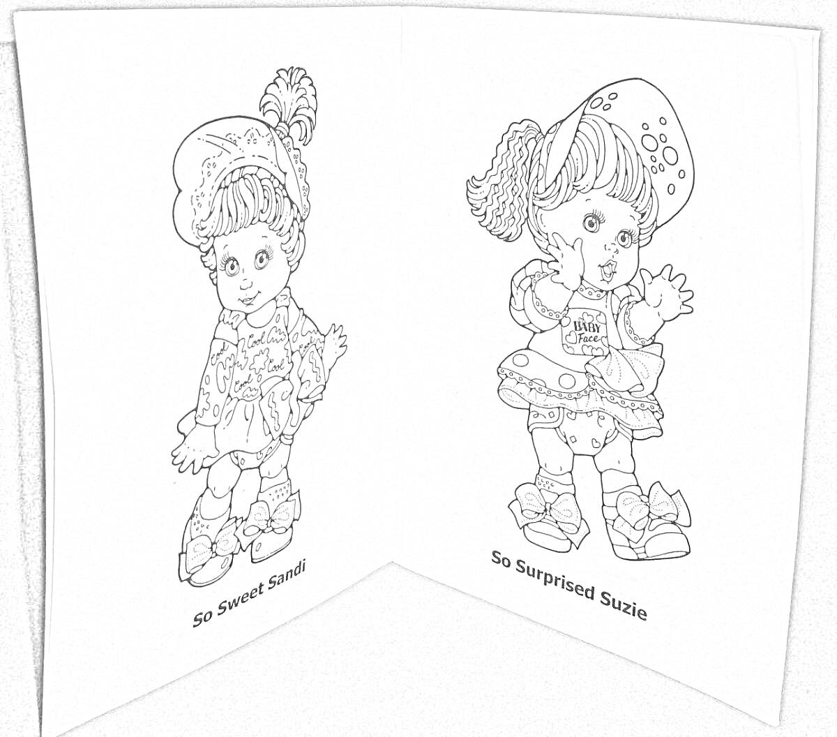 На раскраске изображено: Девочка, Шляпа, Косички, Цветы, Обувь, Надпись