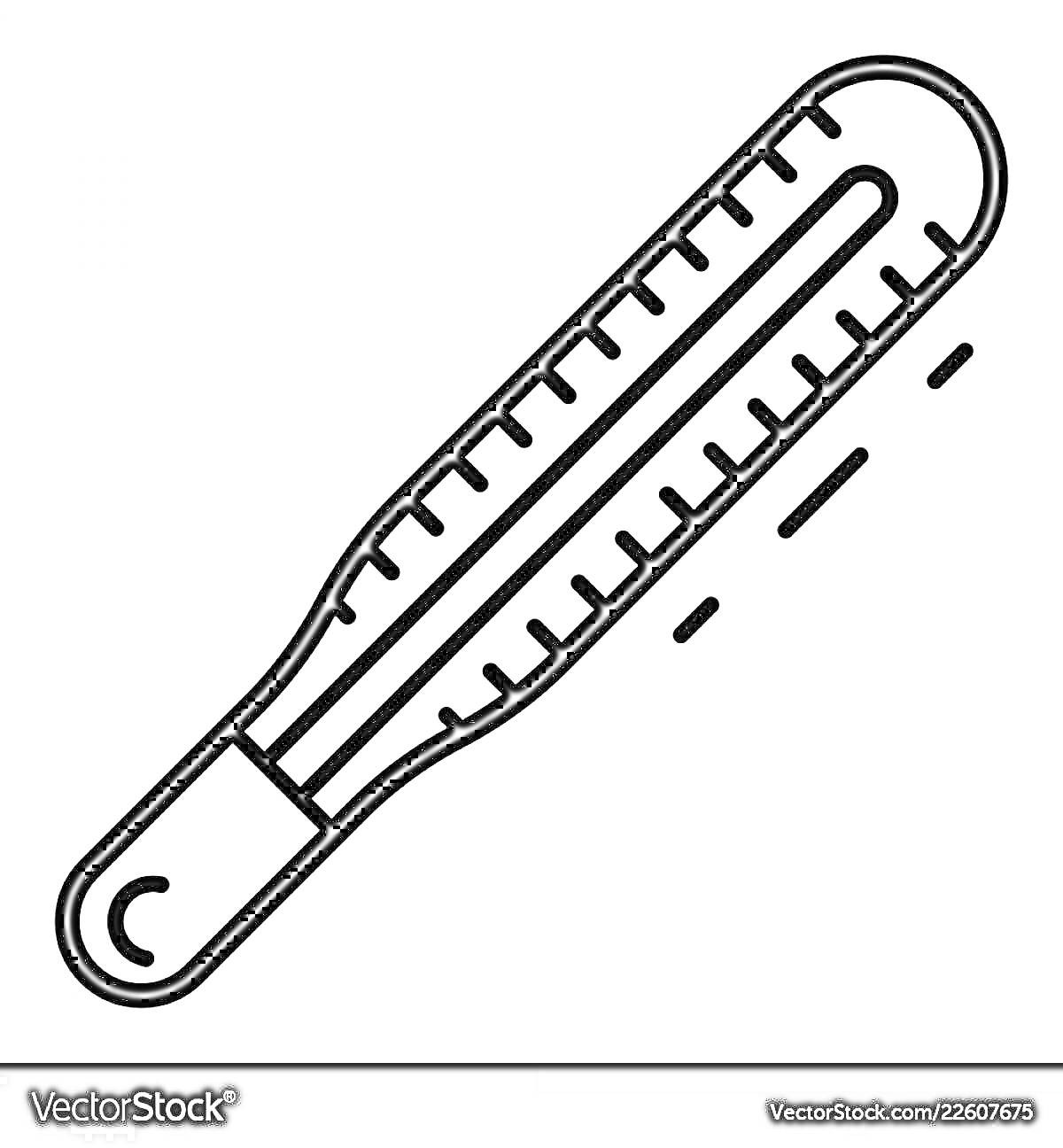 Градусник с отметками температуры