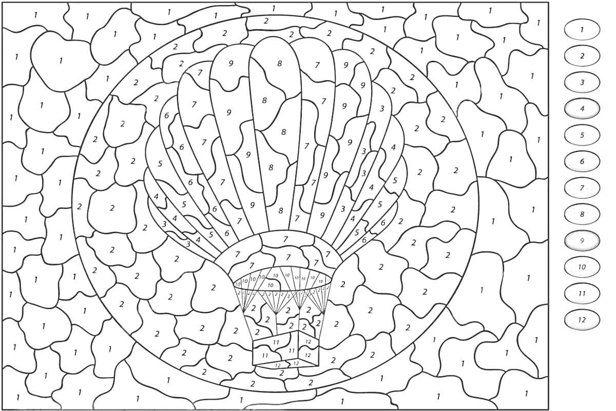 Раскраска Воздушный шар в небе