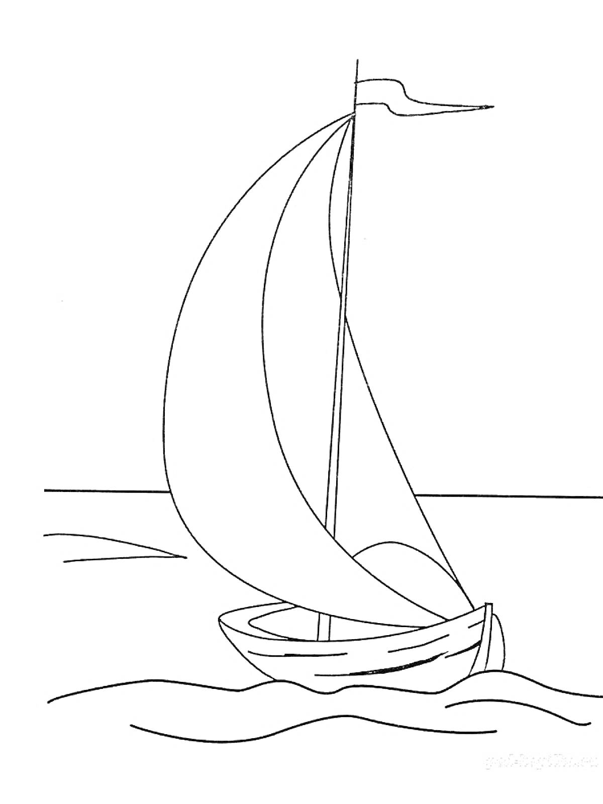 На раскраске изображено: Лодка, Вода, Плавание, Море, Природа, Корабль