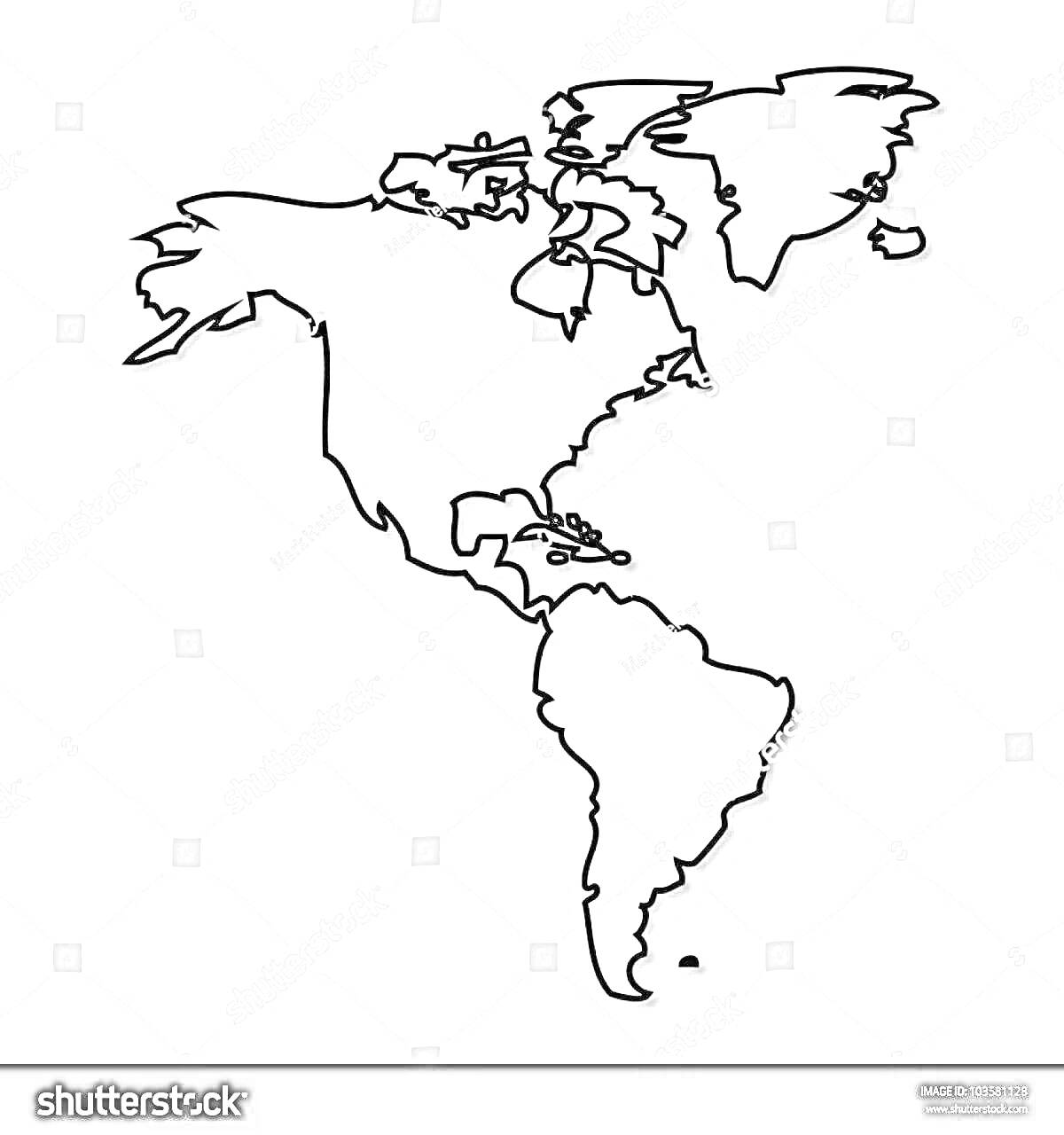 На раскраске изображено: Карта, Северная Америка, Южная Америка, География