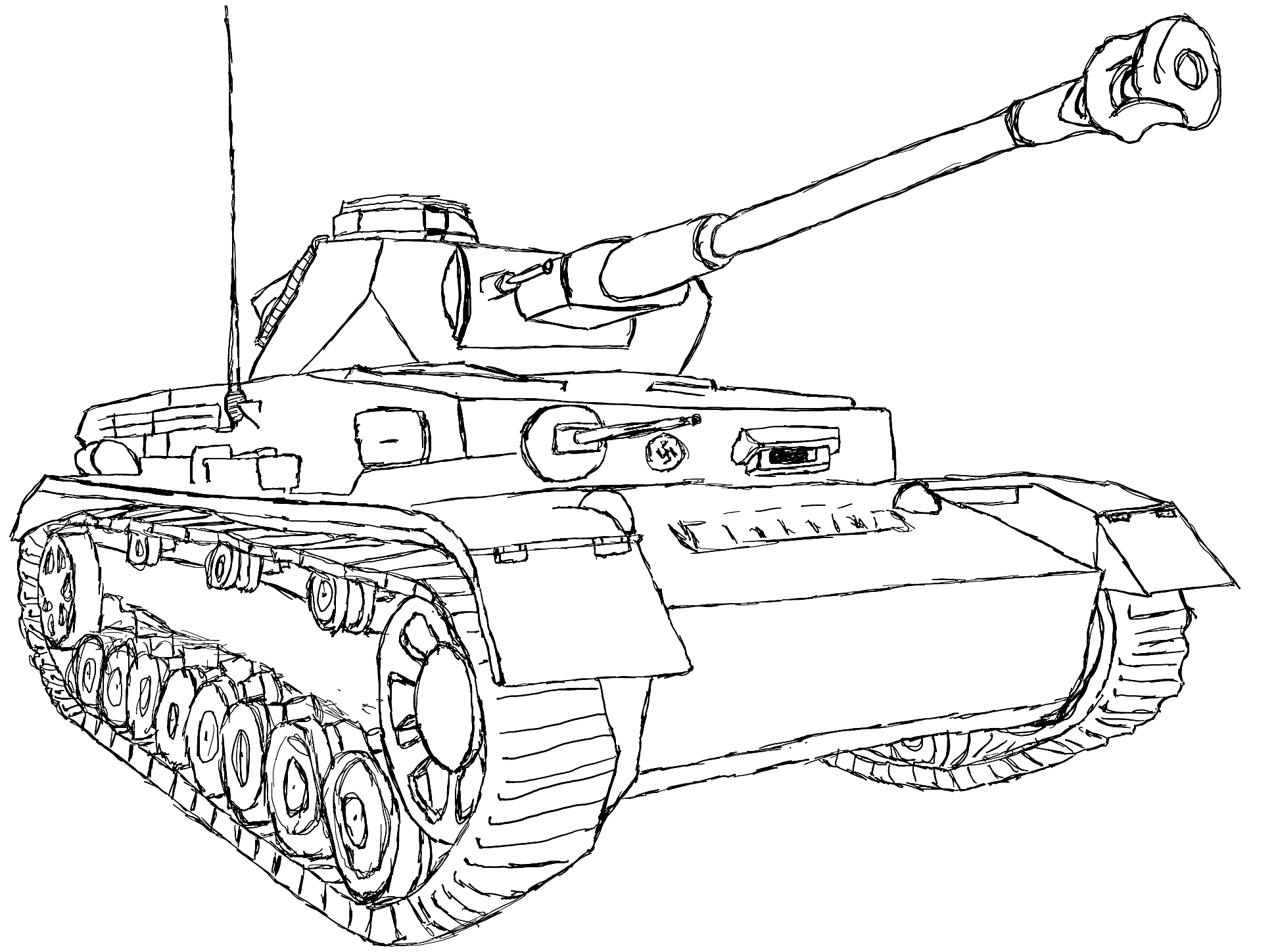 На раскраске изображено: Танк, Т-34, Гусеницы, Пушка, Броня, Военная техника, Транспорт, Война, Техника
