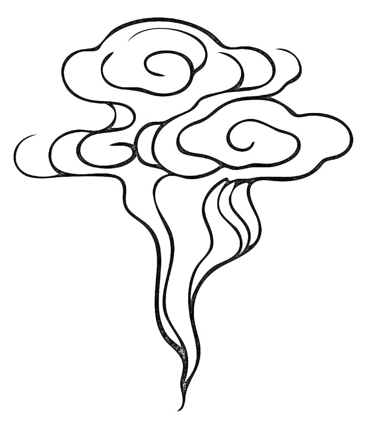 Раскраска Абстрактное изображение дыма