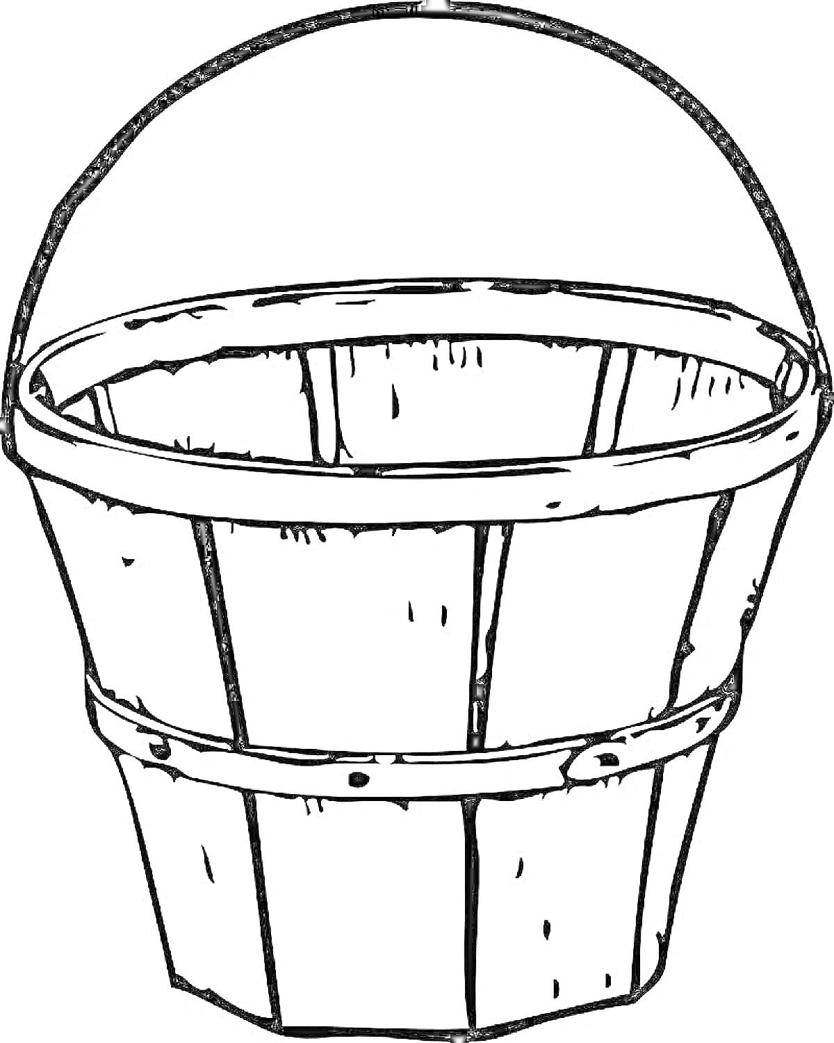 Раскраска Ведро с дугой ручкой