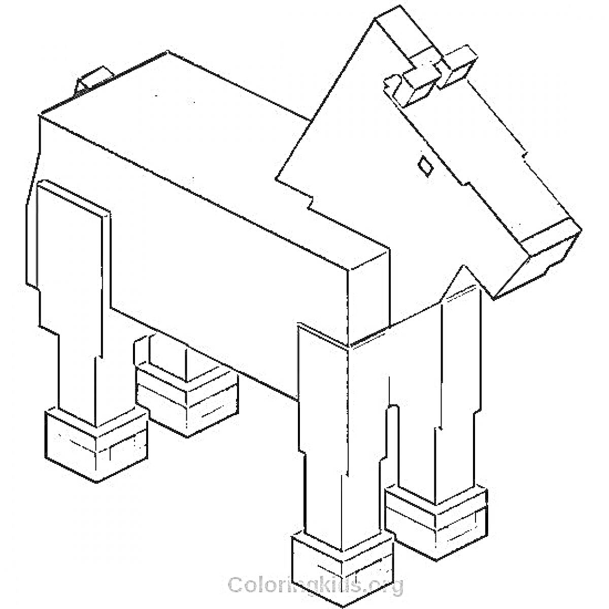Раскраска Лошадь из Майнкрафт