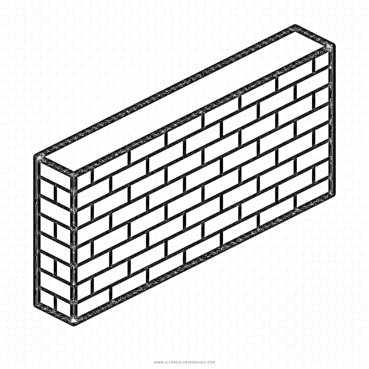 Раскраска Изометрическая раскраска кирпичной стены