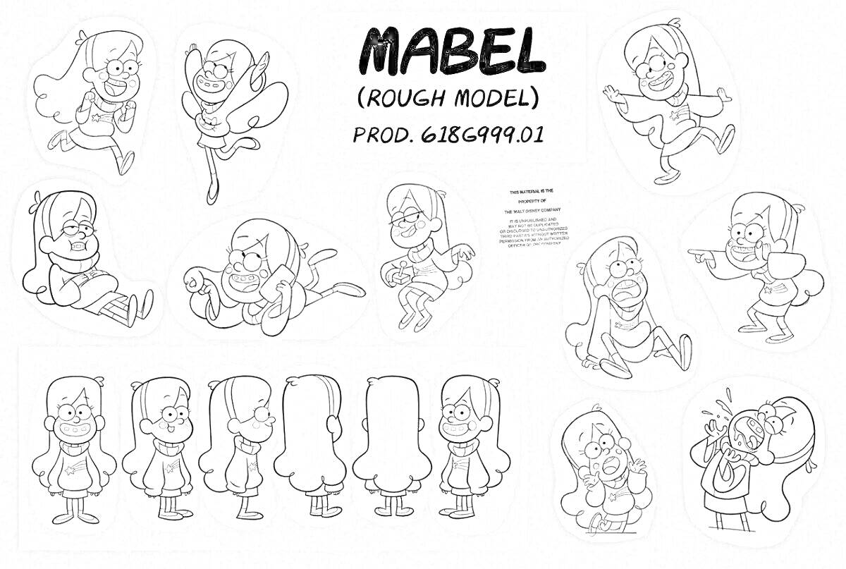 Mabel (Rough Model), различные позы и выражения лица