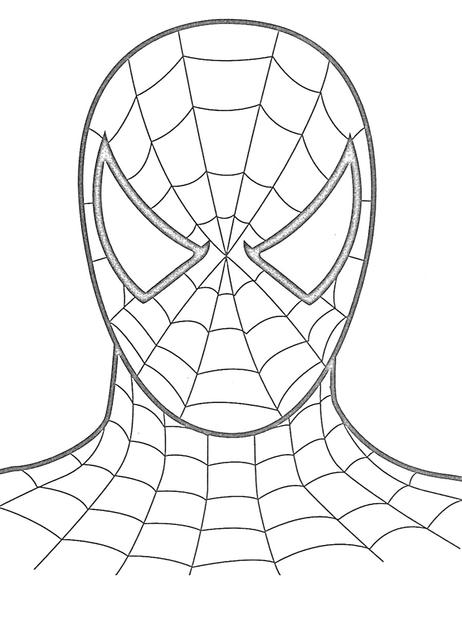 Раскраска Маска Человека-паука с паутиной